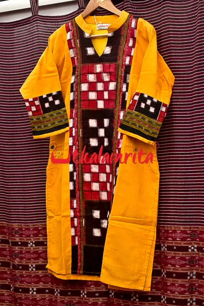 Designer Pasapali Over Yellow (Ladies' Kurti)
