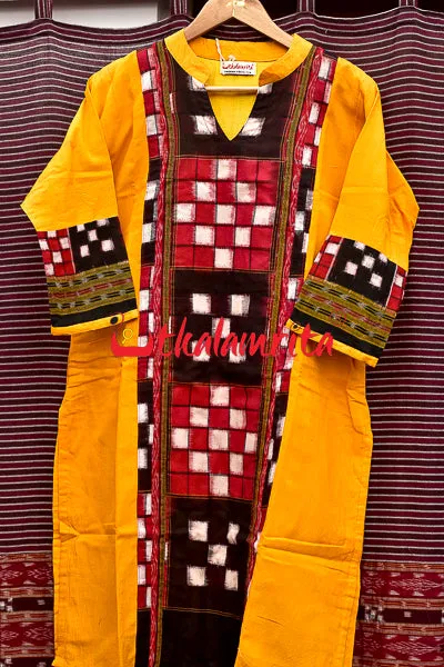 Designer Pasapali Over Yellow (Ladies' Kurti)