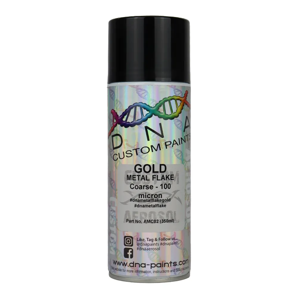 DNA PAINTS Metal Flake 350ml Aerosol Gold Coarse - 100 Micron