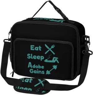 Eat Sleep Gains Repeat Large Insulated Lunch Bag Reusable Lunch Cooler Bags Tote for Work Picnic Outdoor