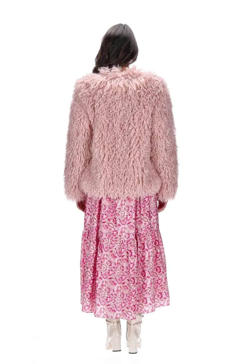 Evelyn Faux Fur Jacket Blush