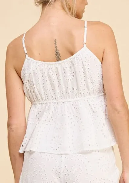 Eyelet Babydoll Tank