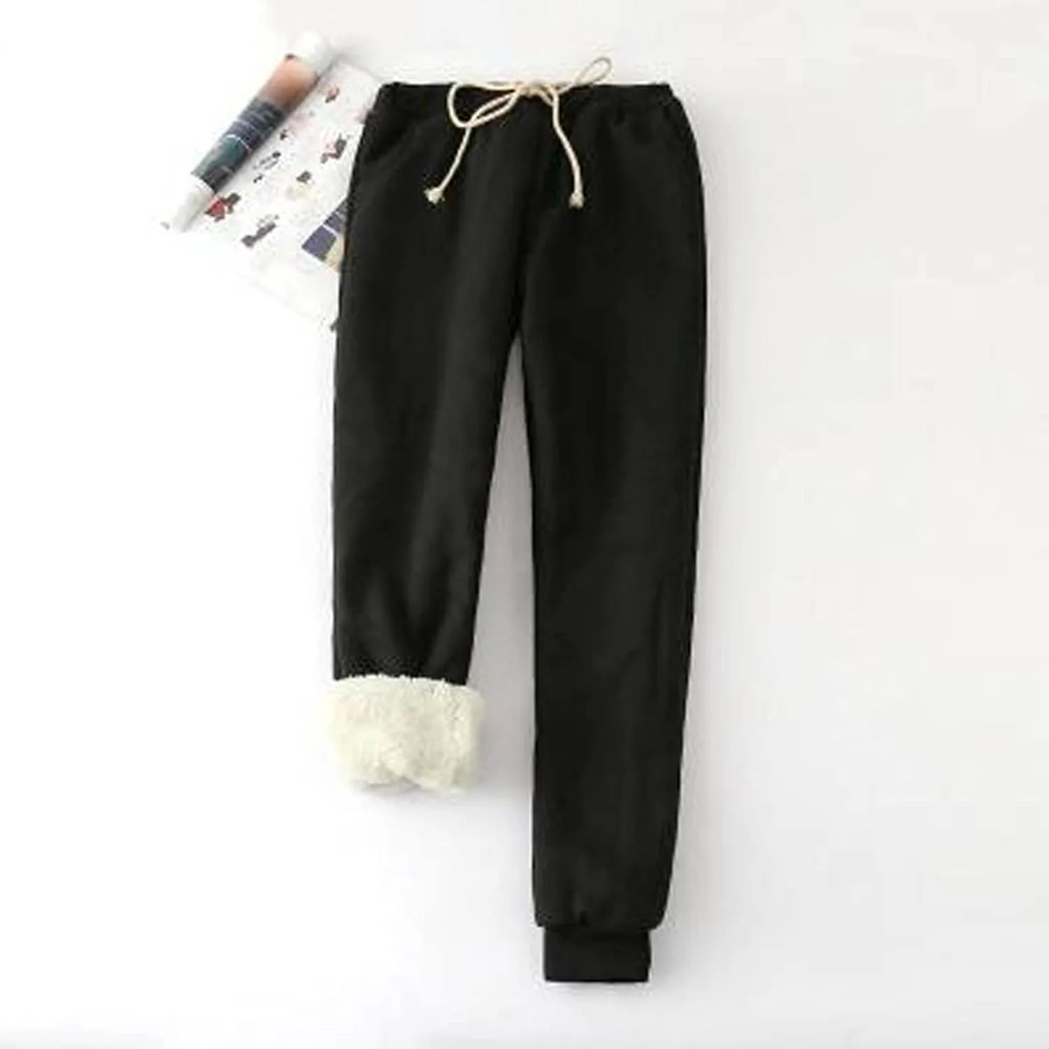 fartey Womens Fleece Lined Sweatpants Winter Sherpa Warm Joggers Pants Athletic Workout High Waist Casual Trousers