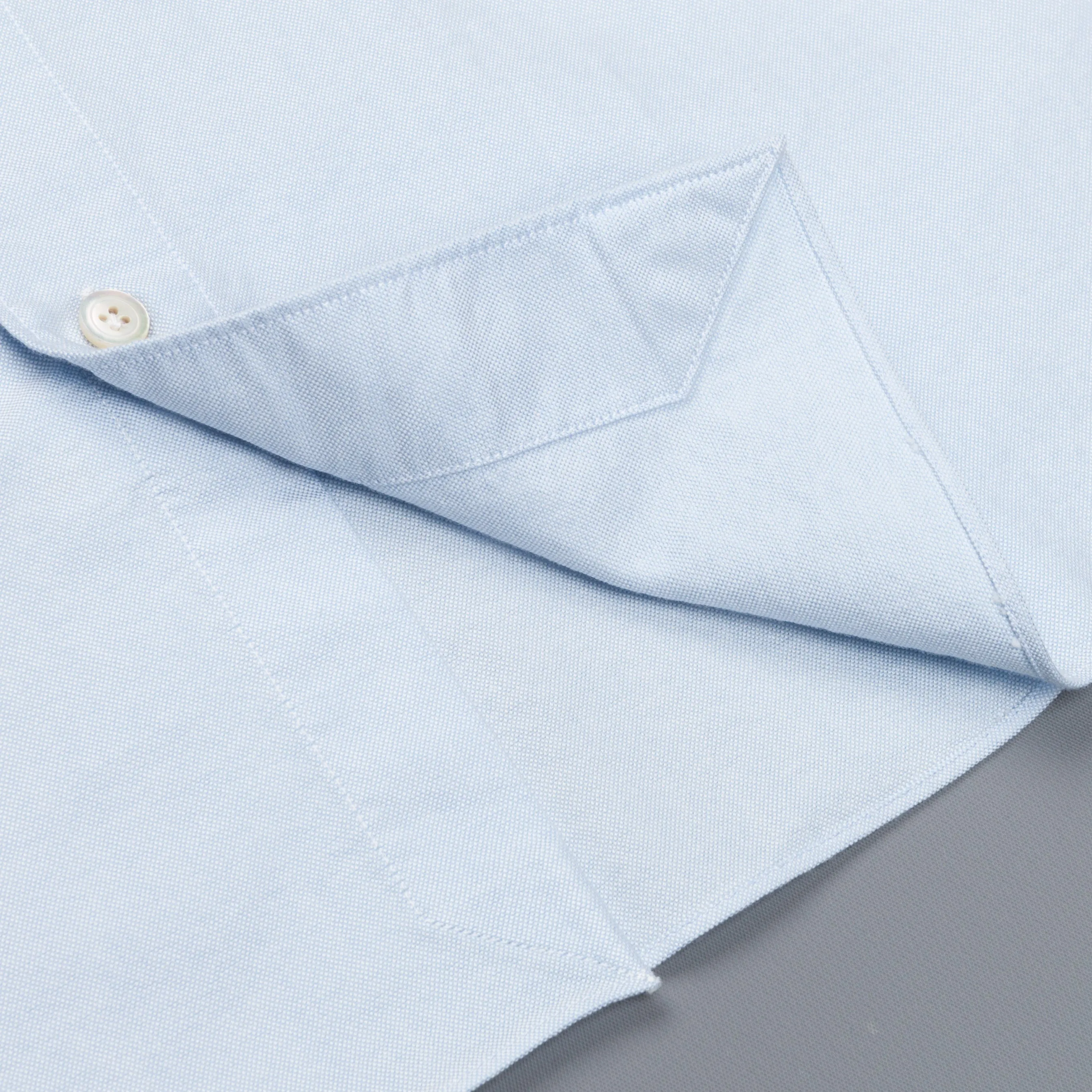 Finamore Gaeta shirt Sergio collar brushed oxford blue