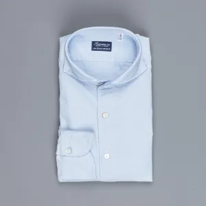 Finamore Gaeta shirt Sergio collar brushed oxford blue