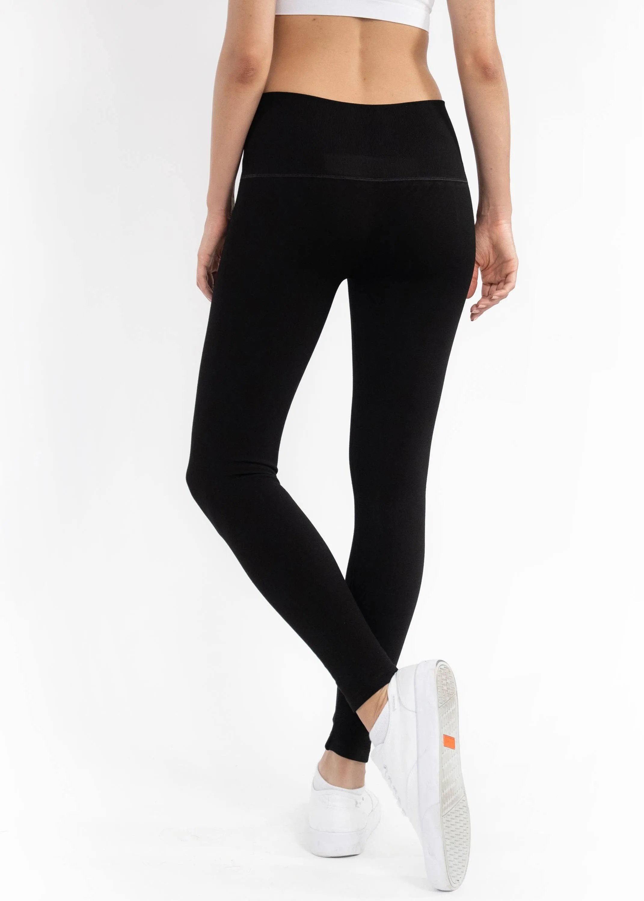Fleece Lined Leggings: Black