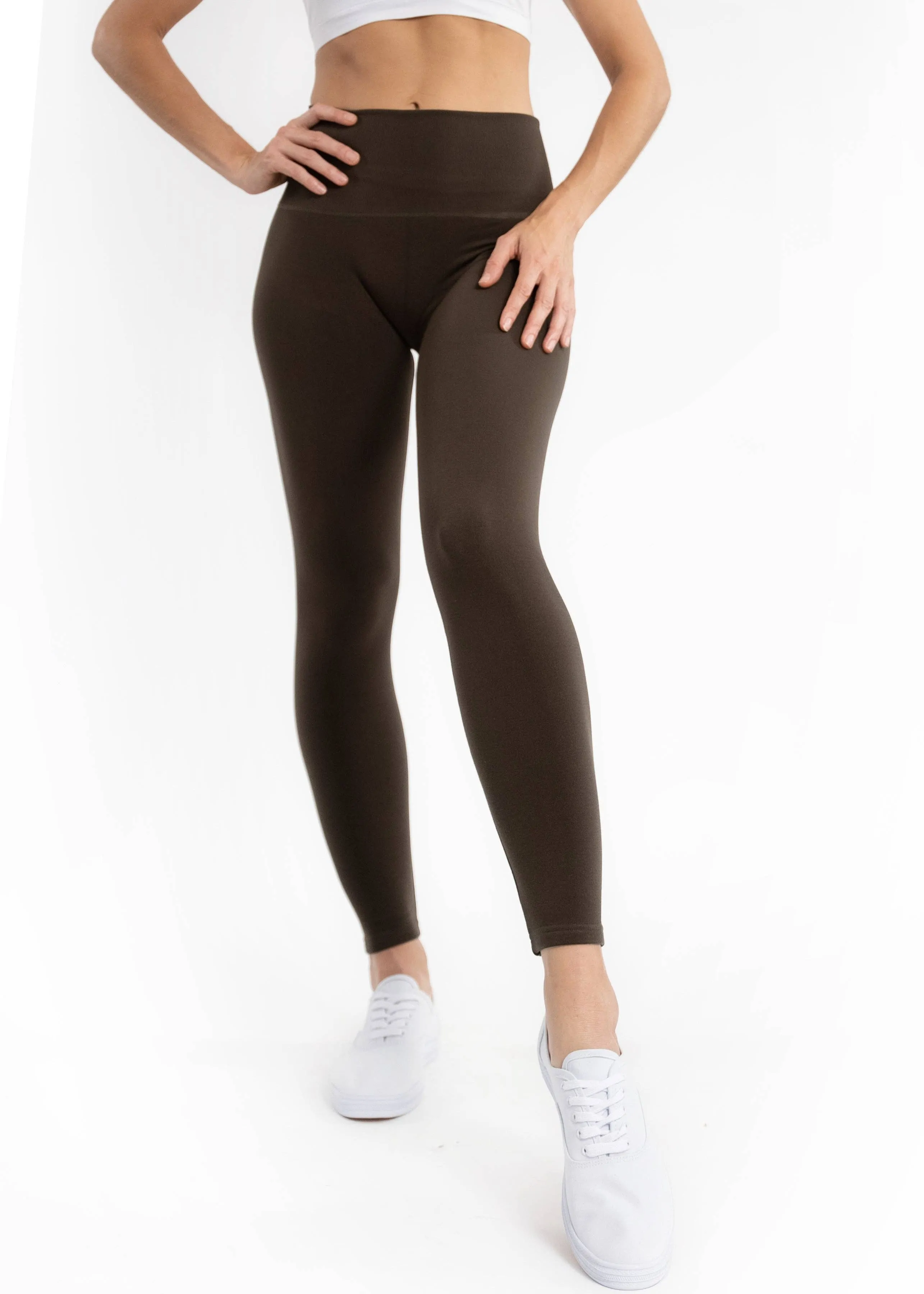 Fleece Lined Leggings: Black