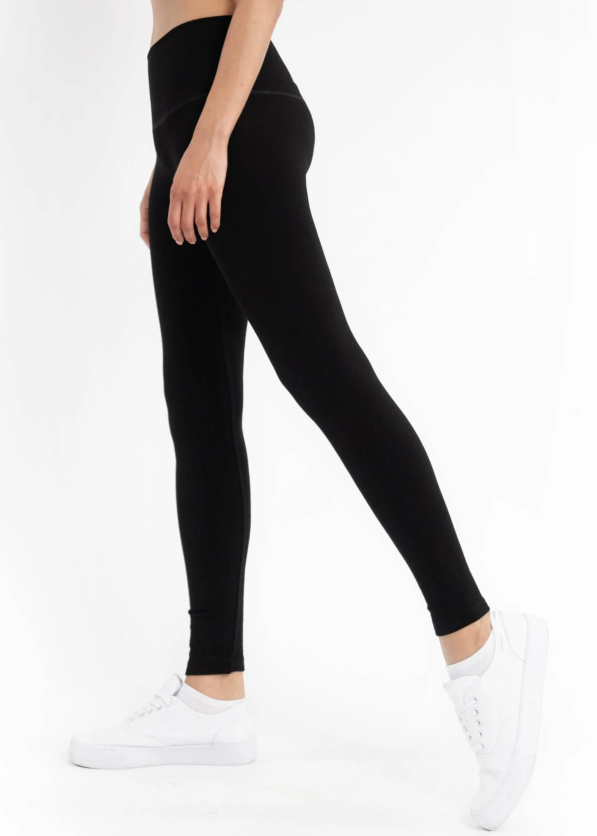 Fleece Lined Leggings: Black