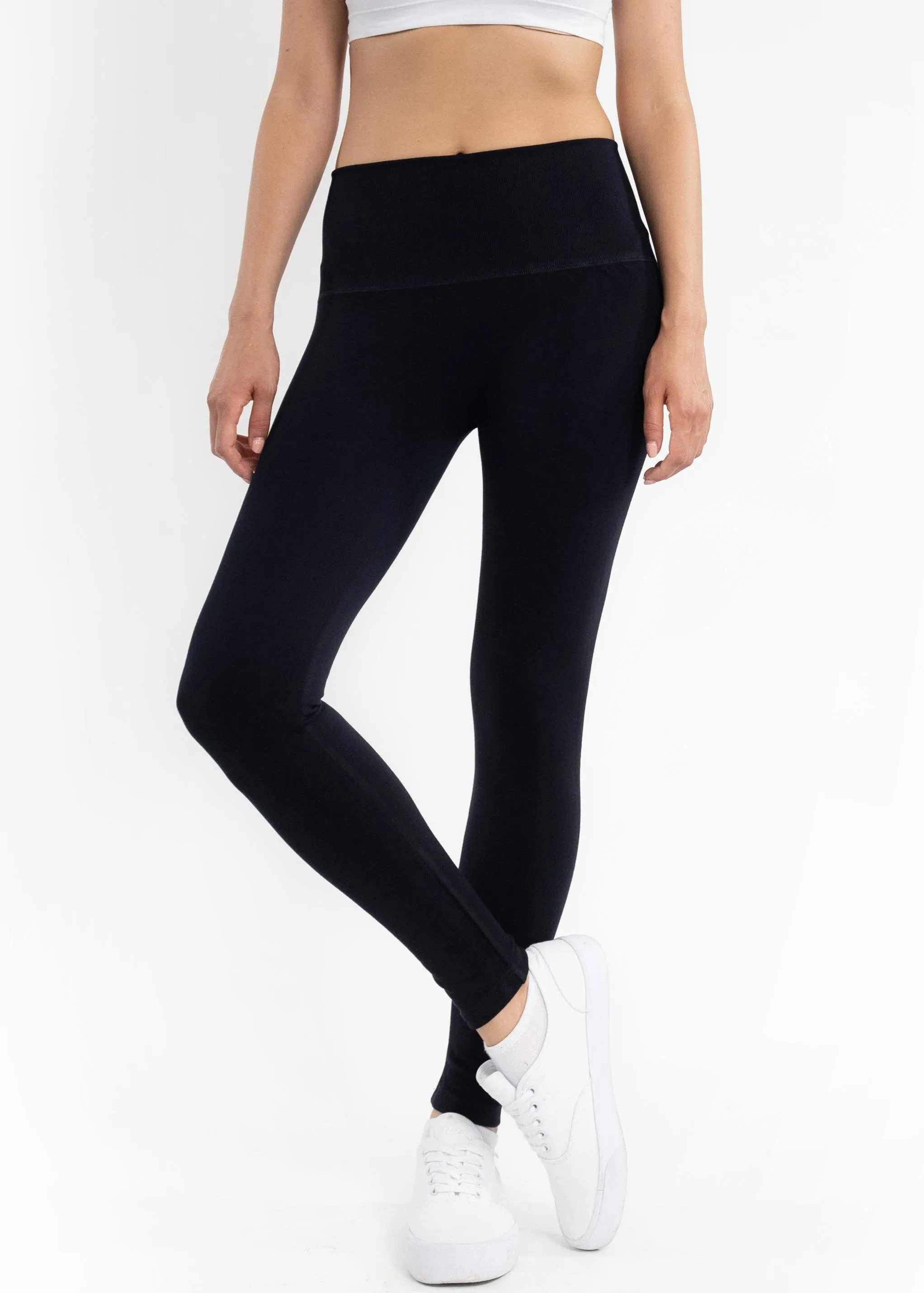 Fleece Lined Leggings: Black