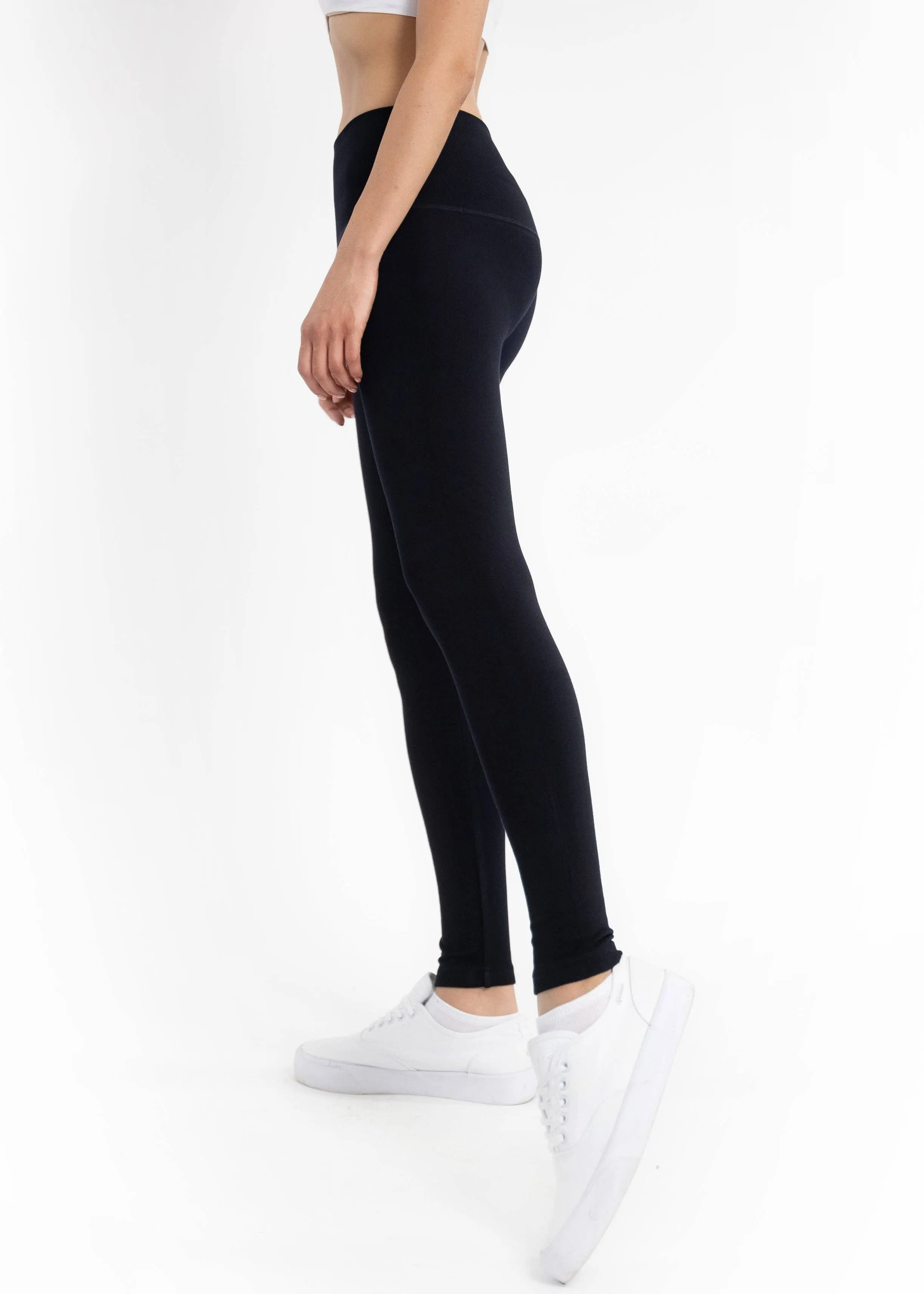 Fleece Lined Leggings: Black