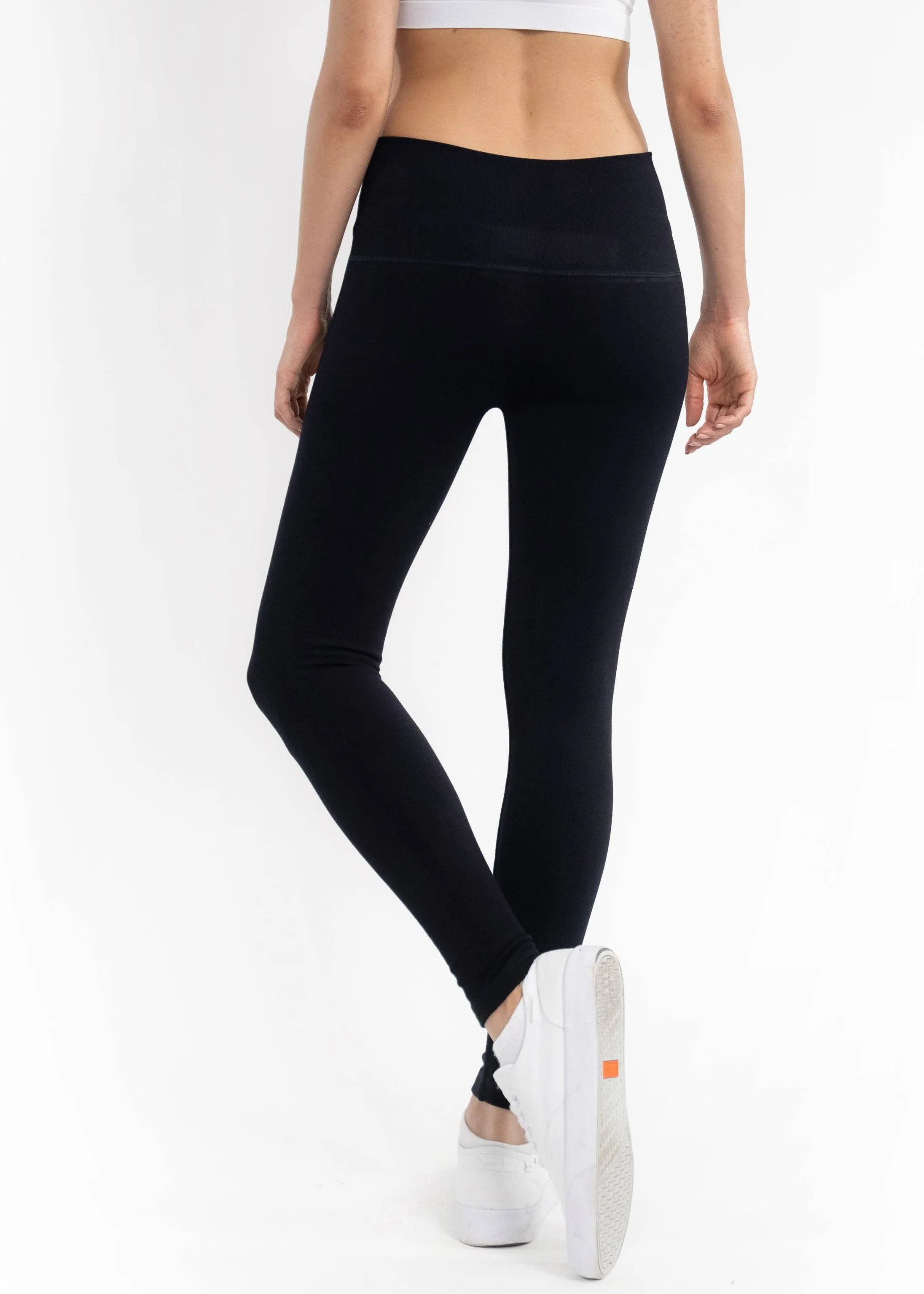 Fleece Lined Leggings: Black