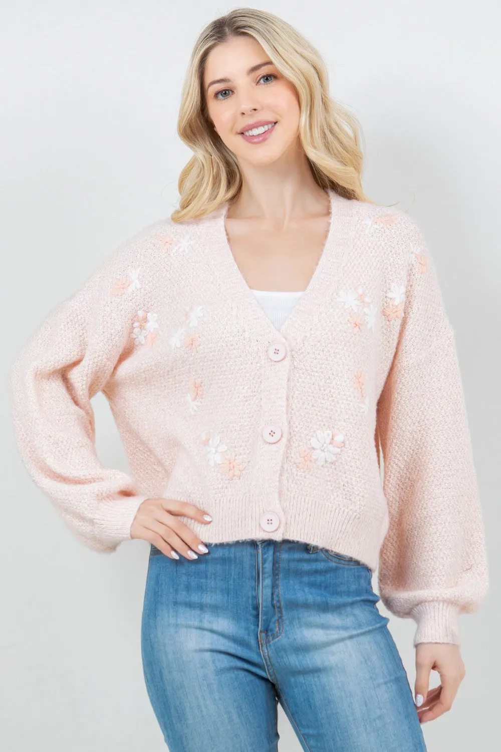 Floral Embroidered Cardigan