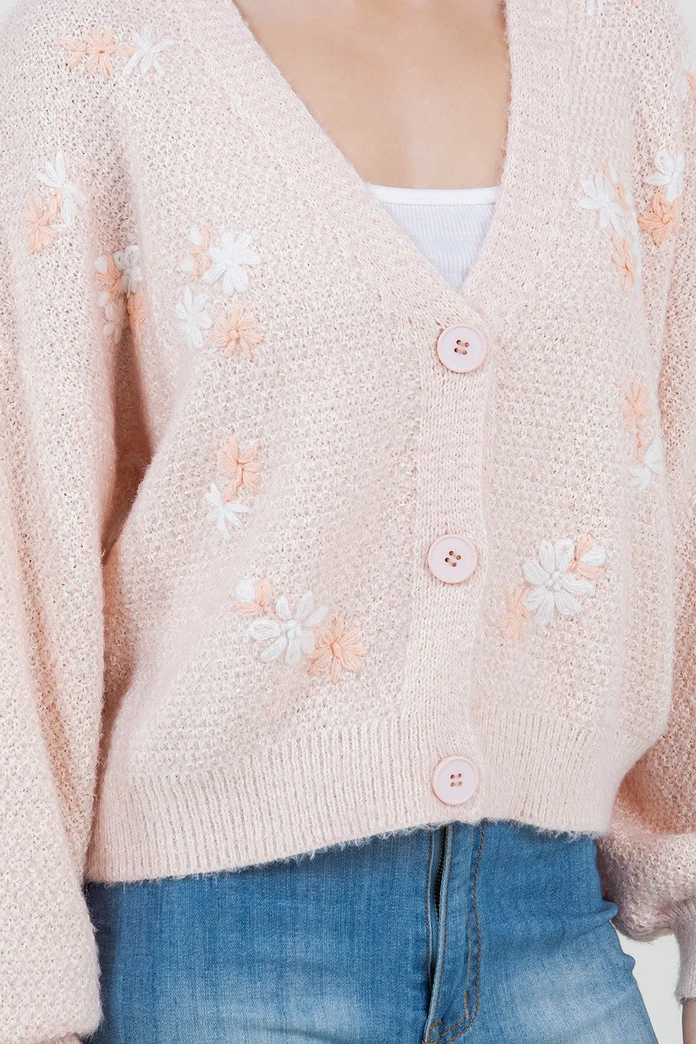 Floral Embroidered Cardigan