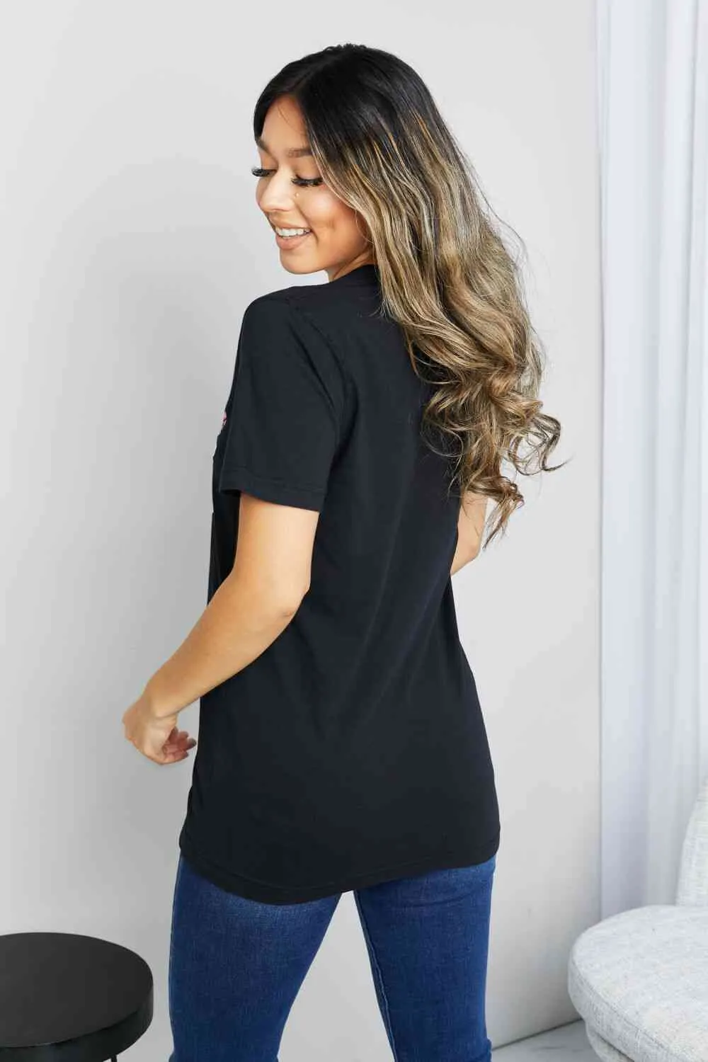 Full Size Graphic Round Neck Tee Shirt