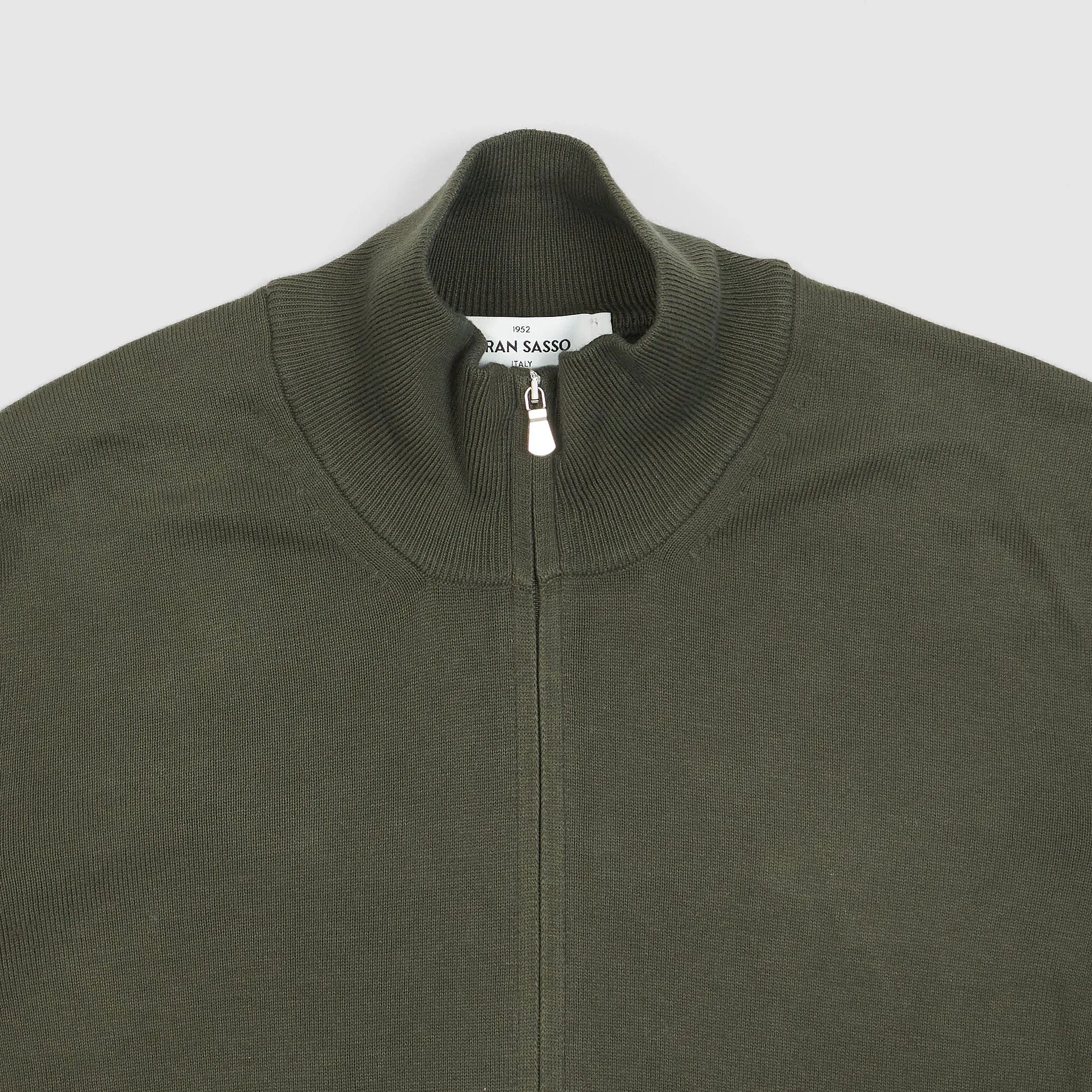 Gran Sasso Cotton Full Zip Basic Cardigan