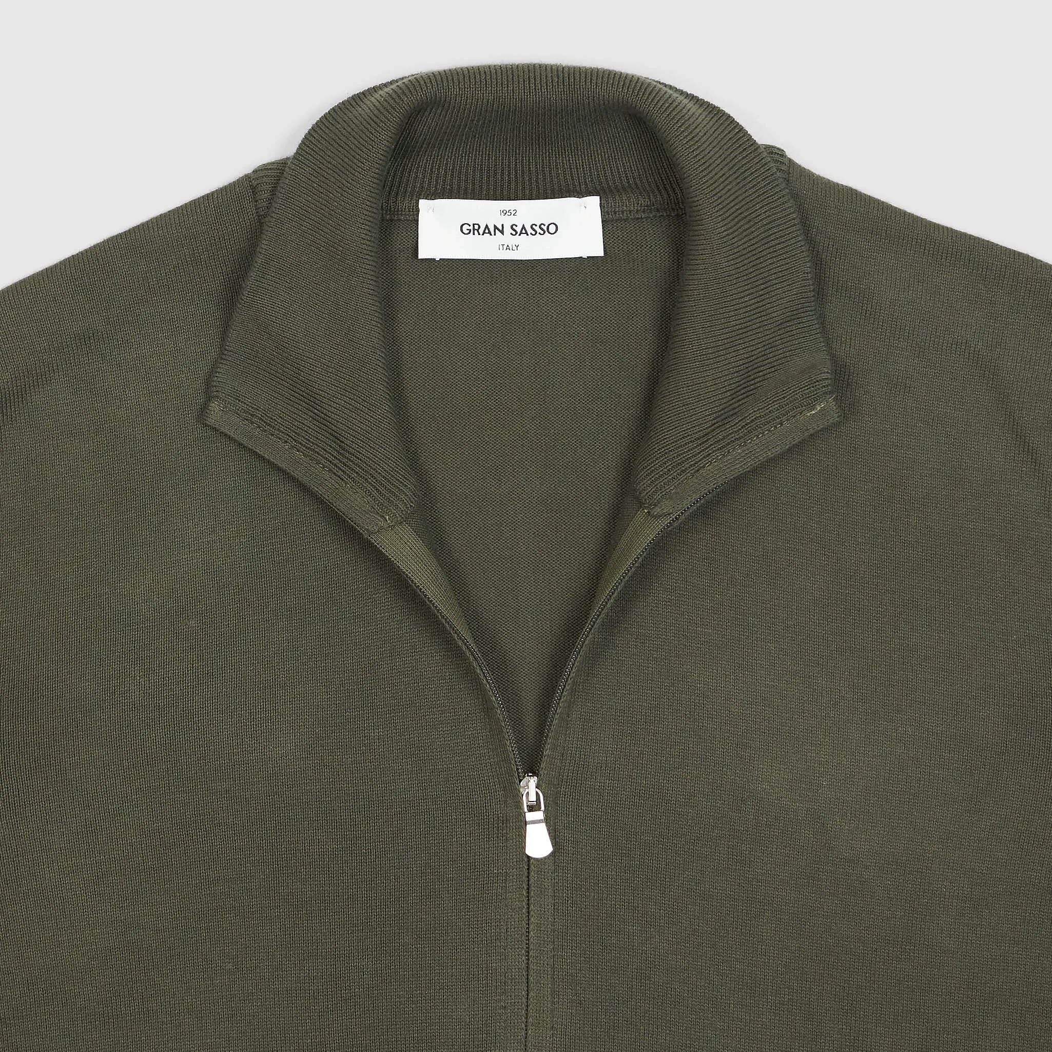 Gran Sasso Cotton Full Zip Basic Cardigan