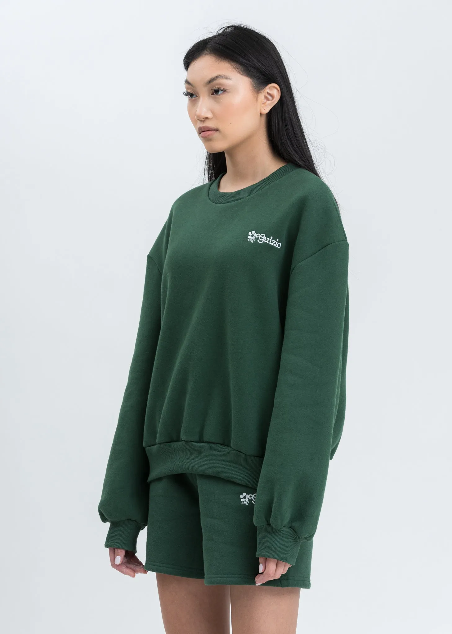 Green Floral Logo Sweatshirt