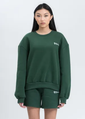 Green Floral Logo Sweatshirt