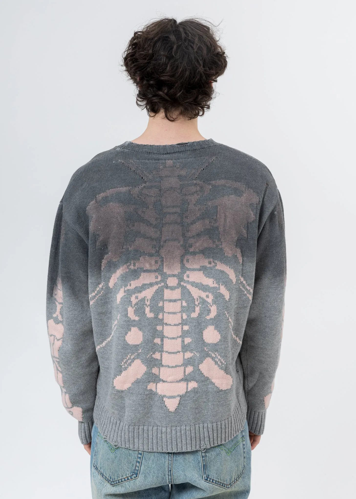 Grey Dyed Rib Cage Sweater