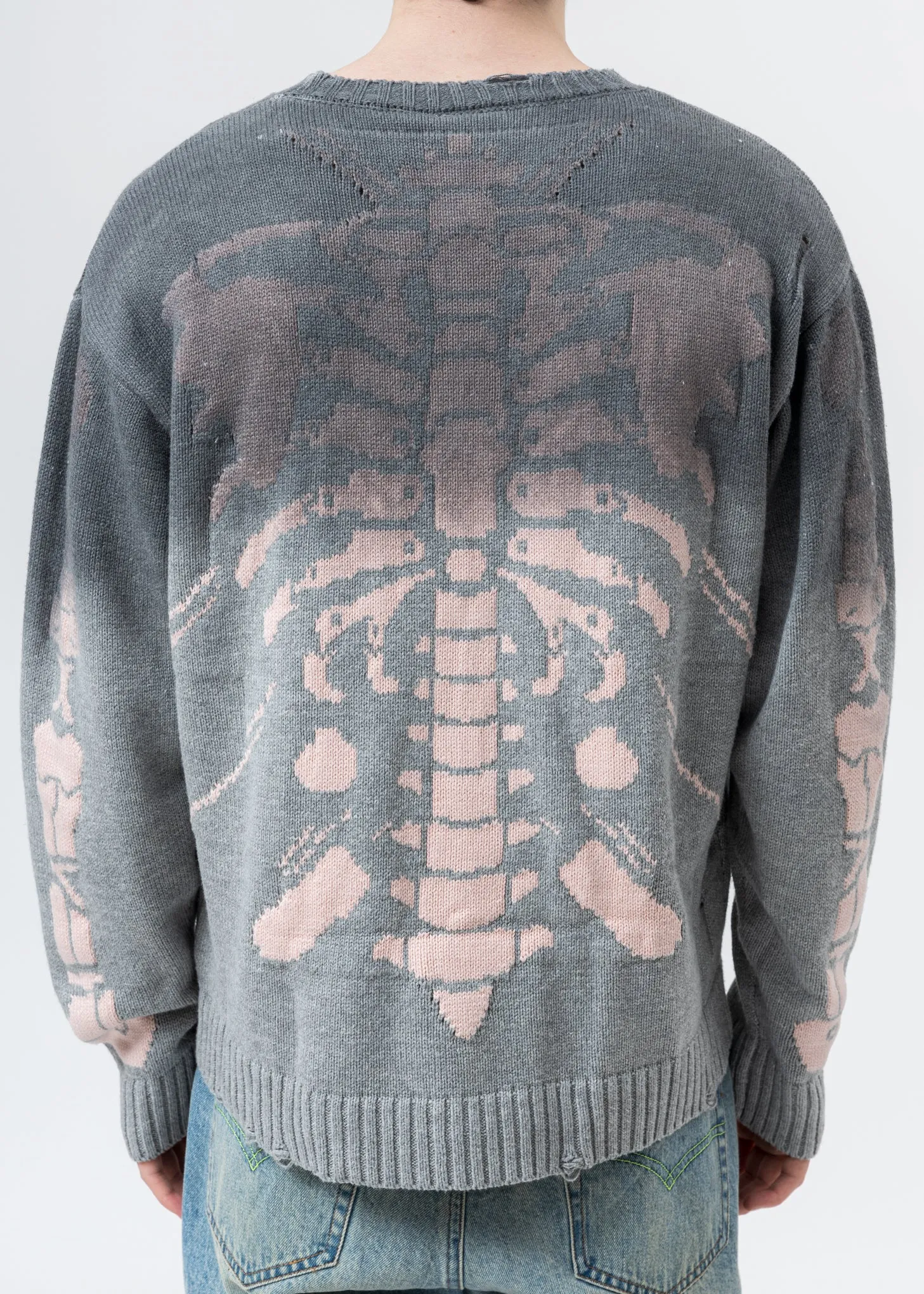 Grey Dyed Rib Cage Sweater