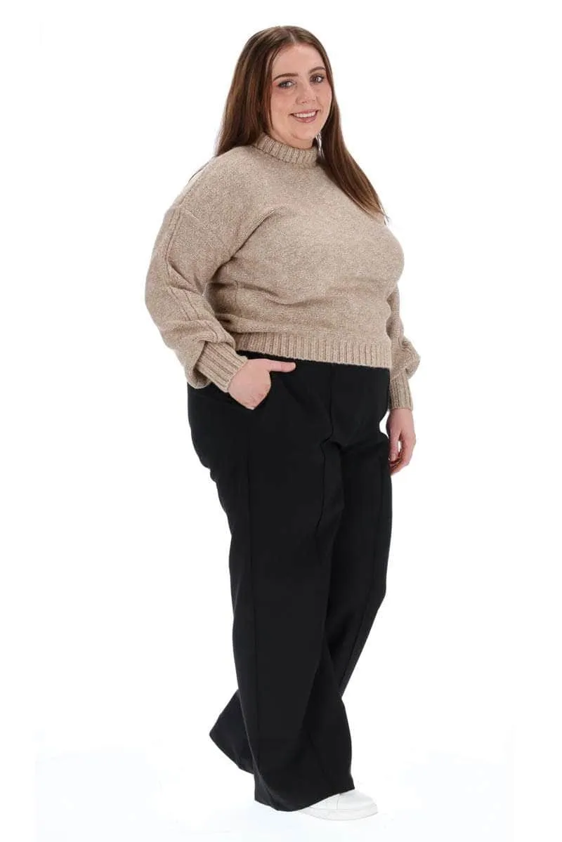 High Neck Knit Beige