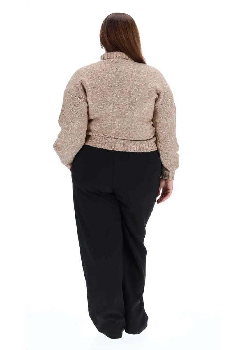 High Neck Knit Beige