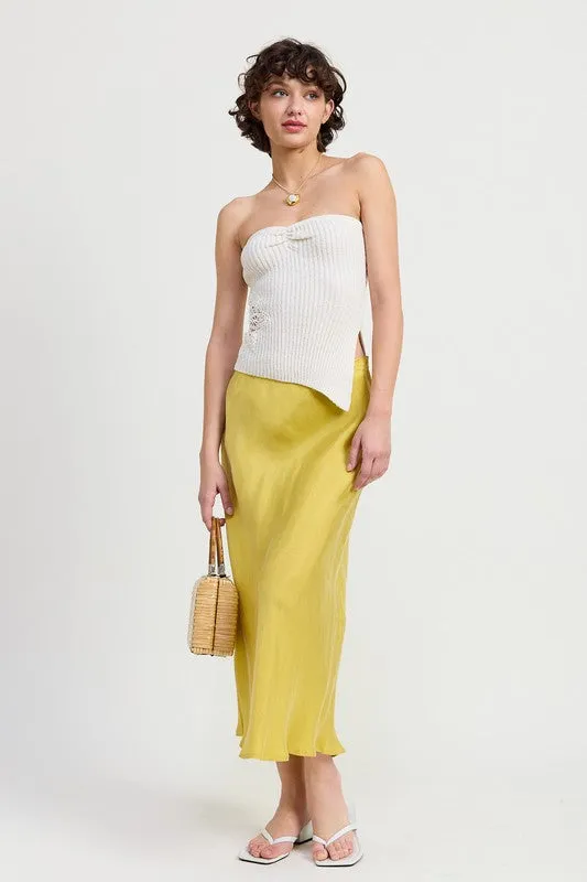 Hot Girl Breezee Ribbed Asymmetrical Tube Top