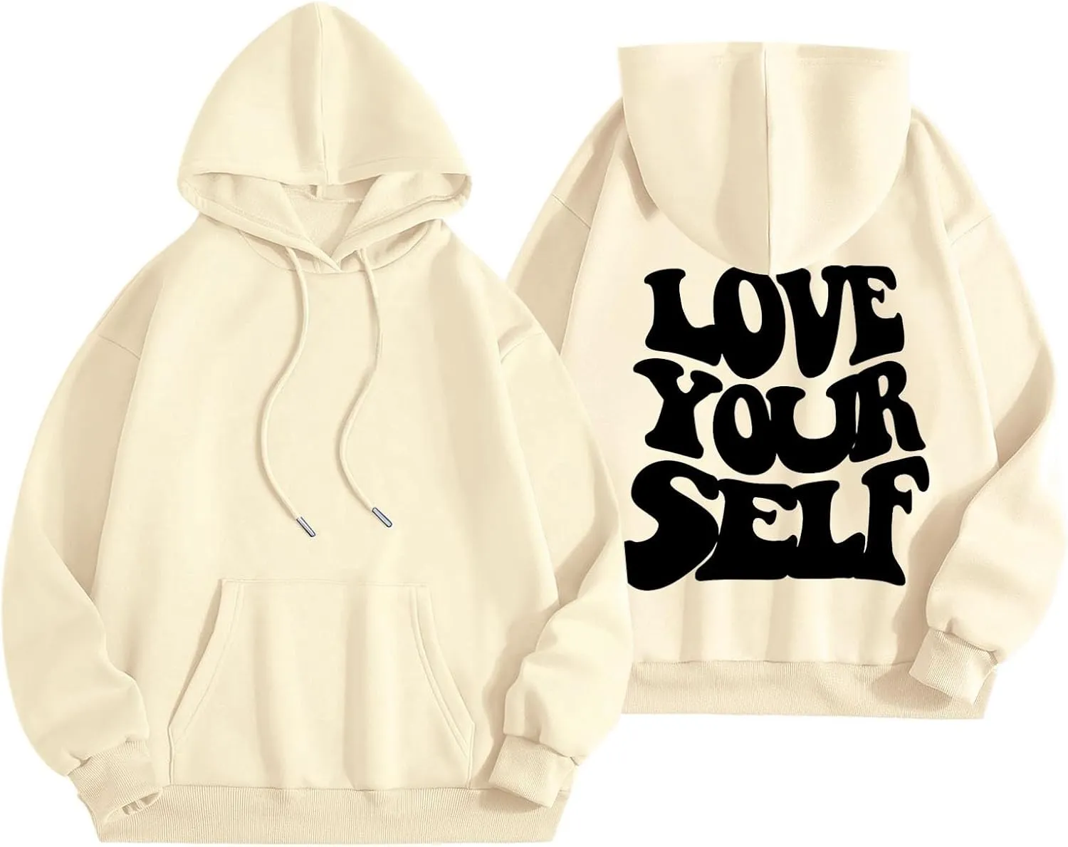 Jesus Loves You Christian Hoodies Women's Letter Graphic Casual Long Sleeve Drawstring Y2k Hoodie Fall Winter Sweatshirt