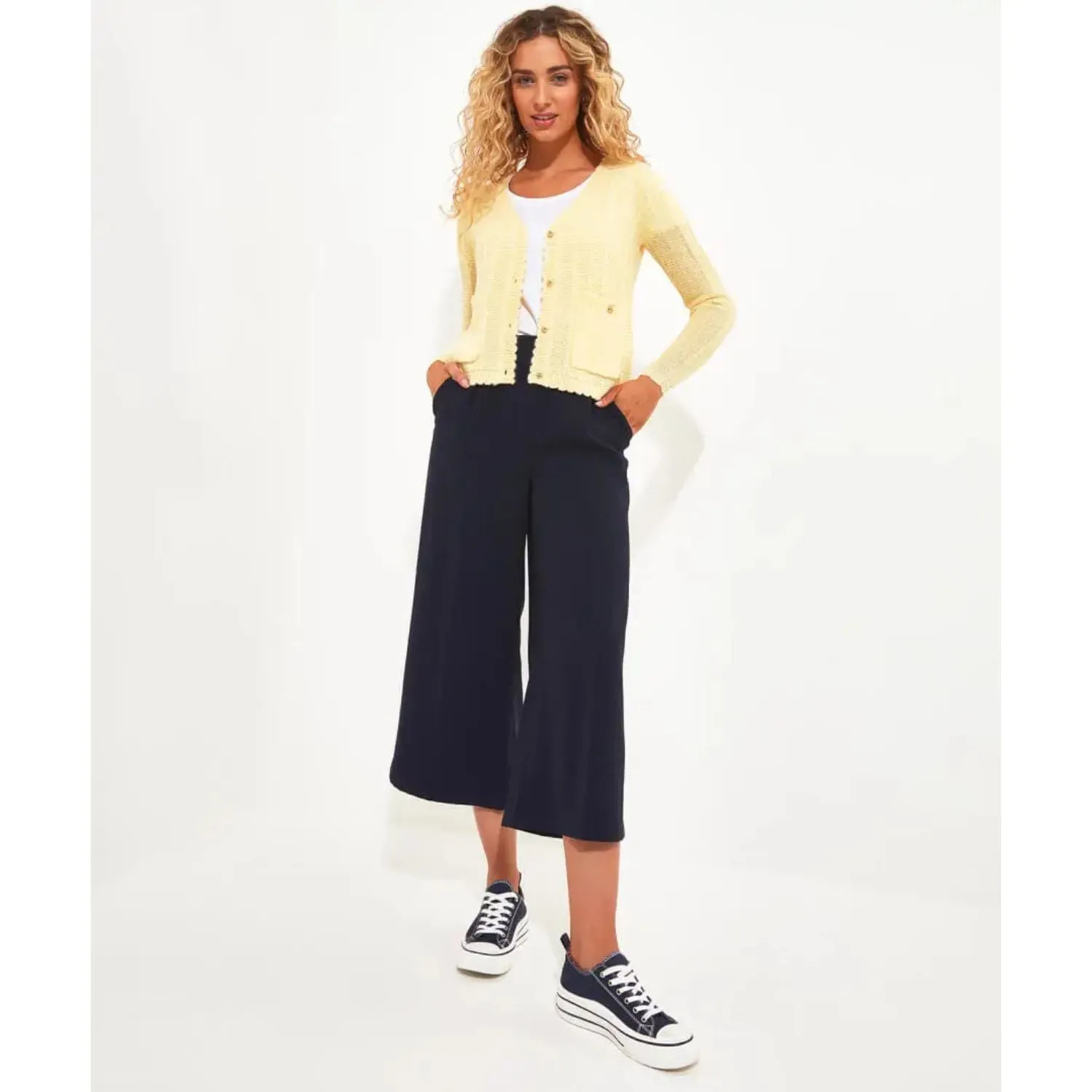 Joe Browns 10 Yellow Lula V-Neck Cardigan