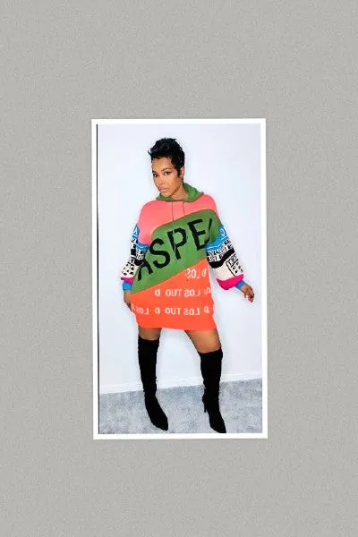 Keeping Me Warm Oversized  Color Block Hoodie Dress/Top