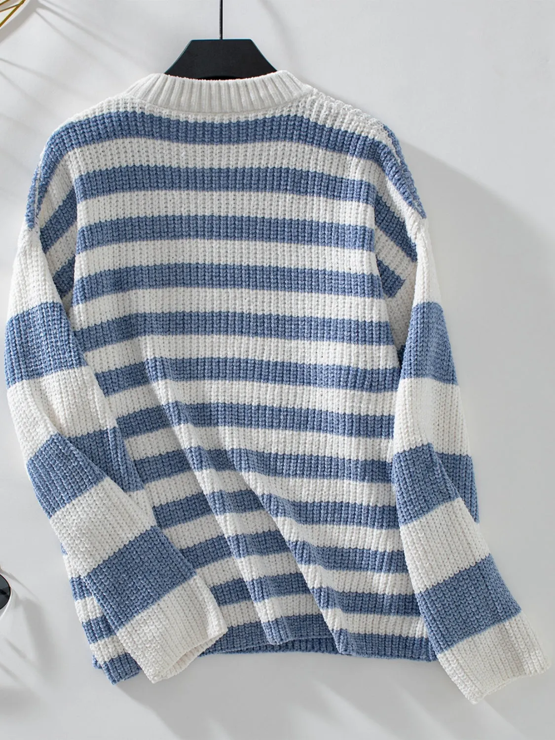 kesley Striped Round Neck Long Sleeve Sweater