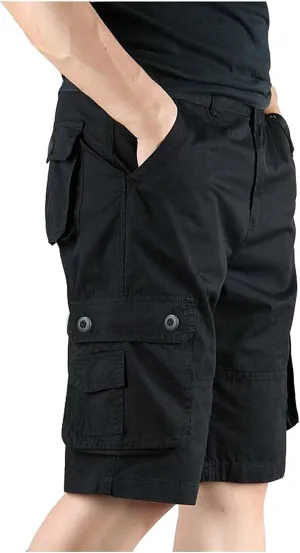 LCMTWX Cargo Shorts for Men Stretch Waist Work Shorts Outdoor Hiking Fishing Capri Shorts Tactical Athletic Shorts Pockets