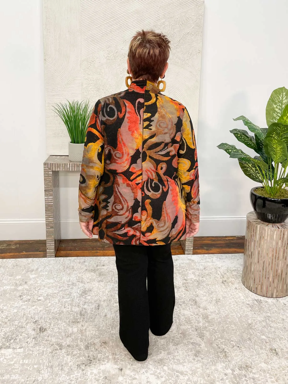 Leaves Burnout Knit Cover Up, Bronze
