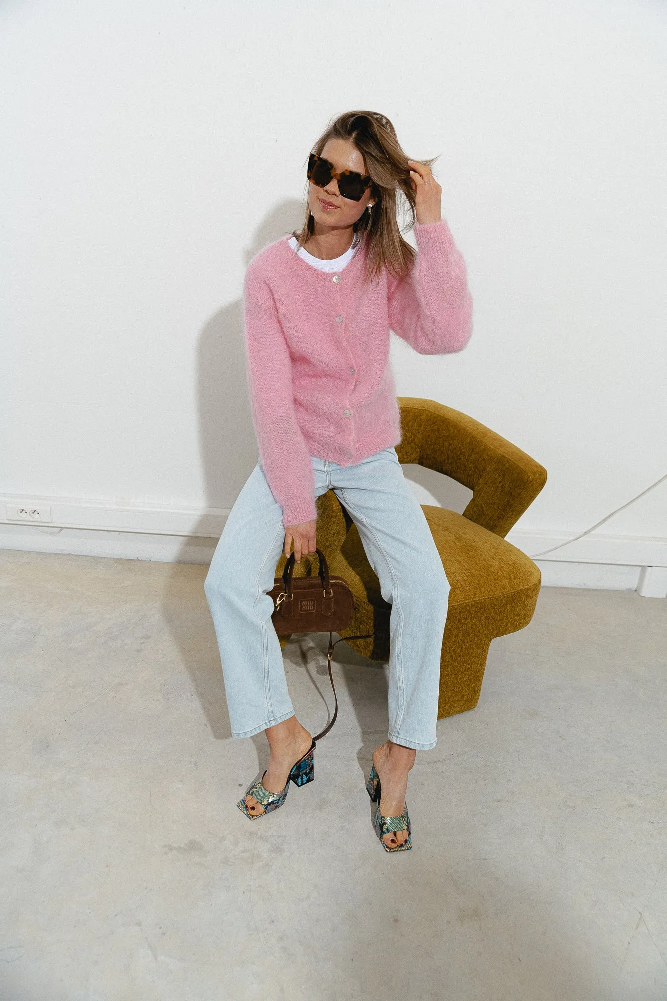 Leonore cardigan candy pink