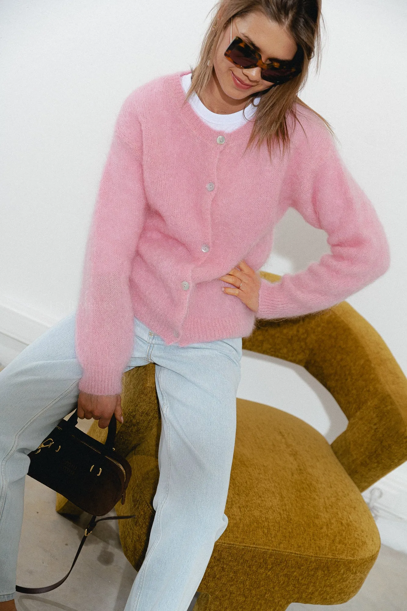Leonore cardigan candy pink