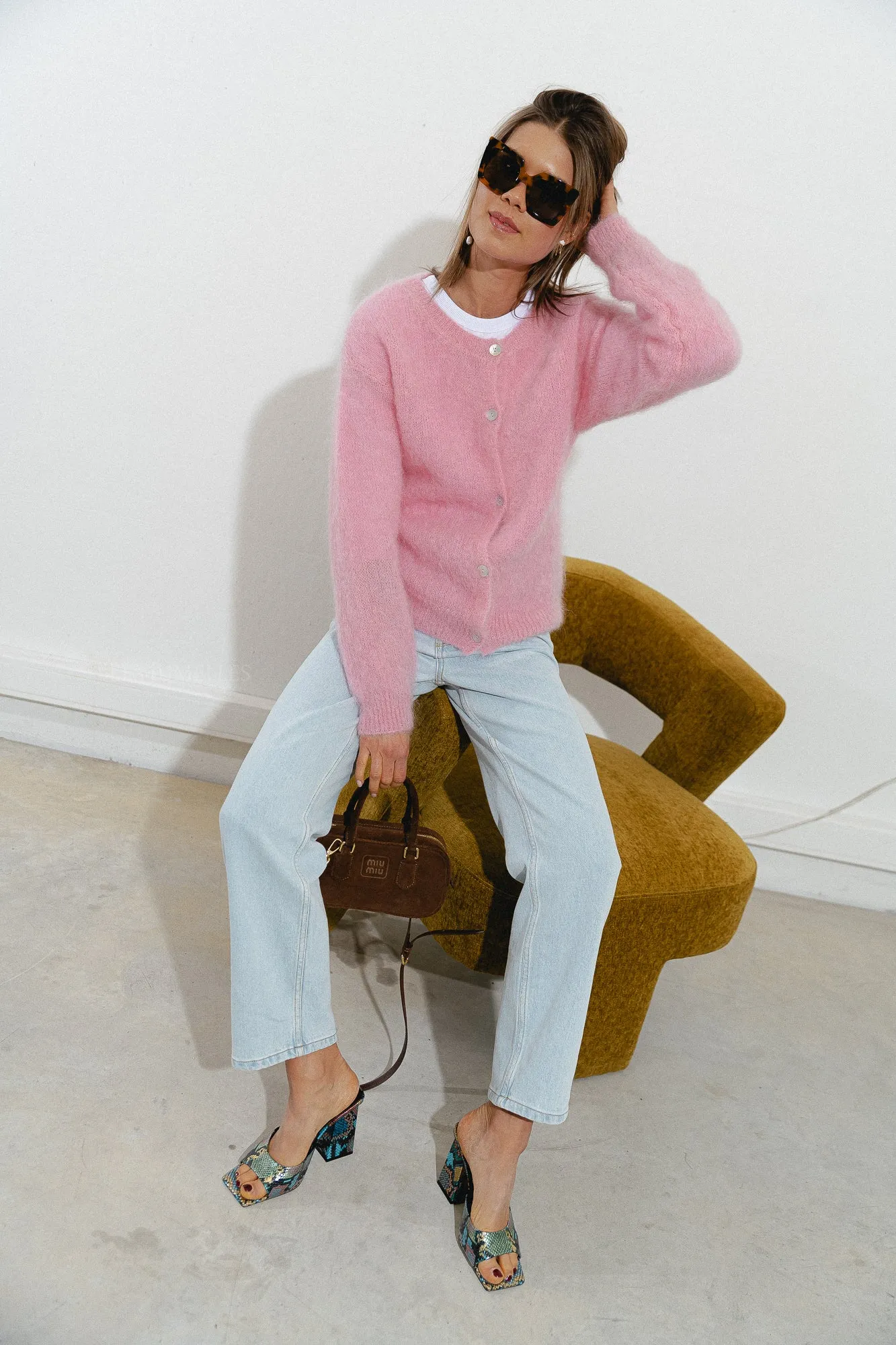 Leonore cardigan candy pink