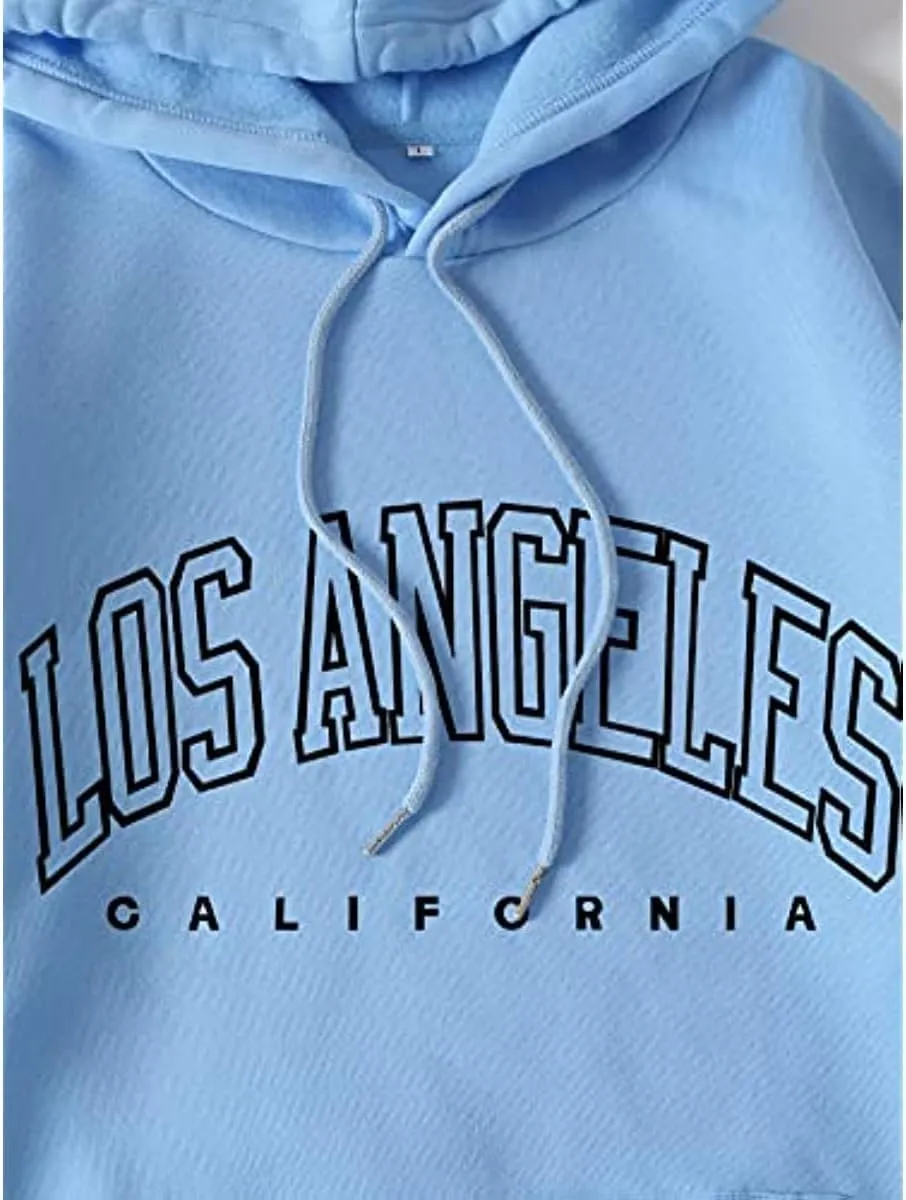 Los Angeles Hoodie California Sweatshirt Aesthetic Clothes Girls Long Sleeve Pullover Oversized Hoodie for Women