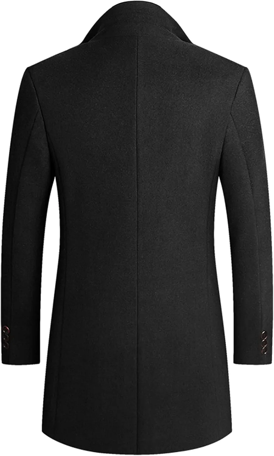 Lu's Chic Men's Single Breasted Trench Coat Button Down Overcoat Warm Dress Pea Coats