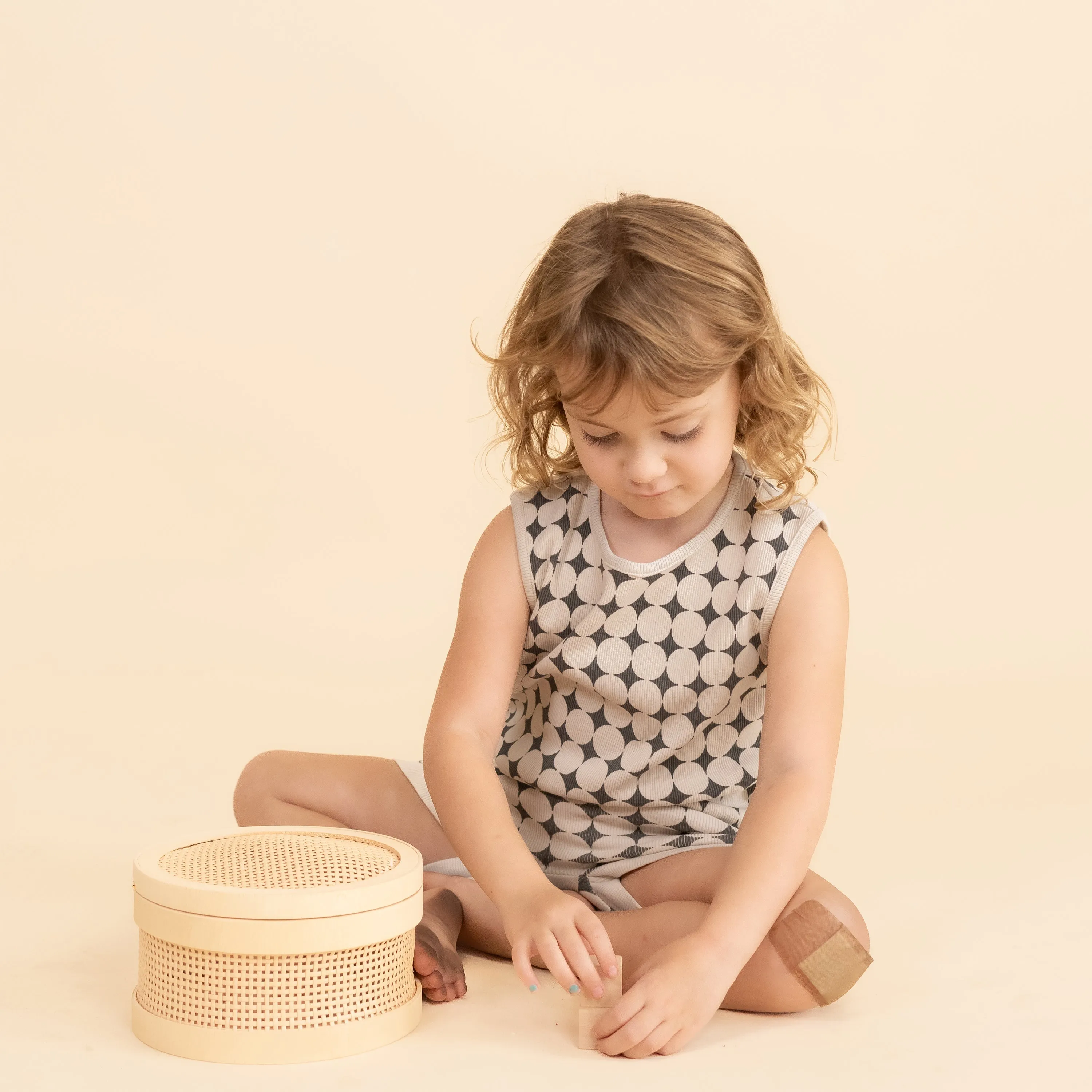 Makemake Organic Tank & Tee Shorts Set | Mod Dots