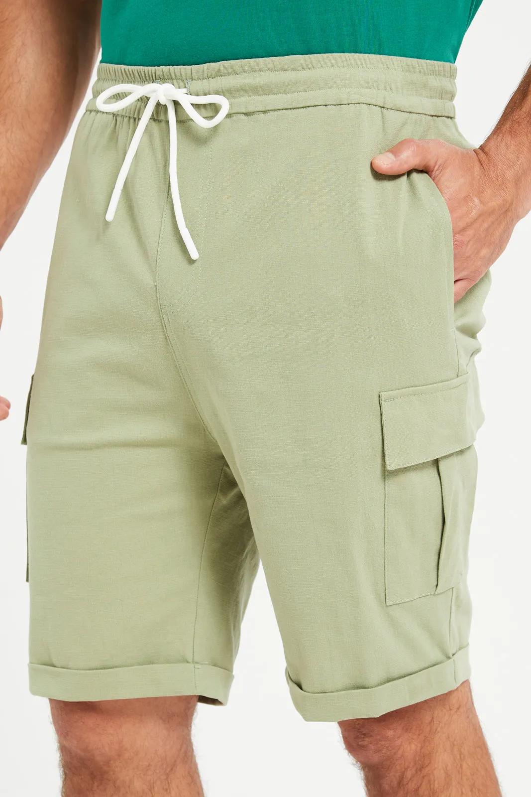 Men Green Casual Bermuda Shorts