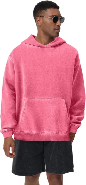 Mens Hoodies Pullover Oversized Hoodie Plush Cotton Hooded Couples Vintage Trendy Washed Streetwear Sweatshirt