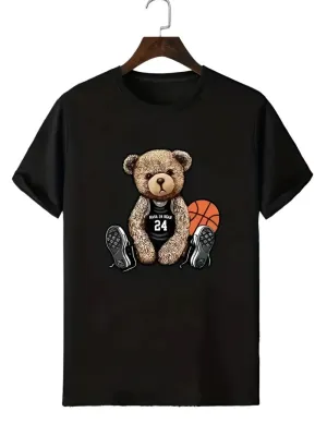 Men's Round Neck Short Sleeve T-shirt - Casual Fashion Graphic Tee Summer