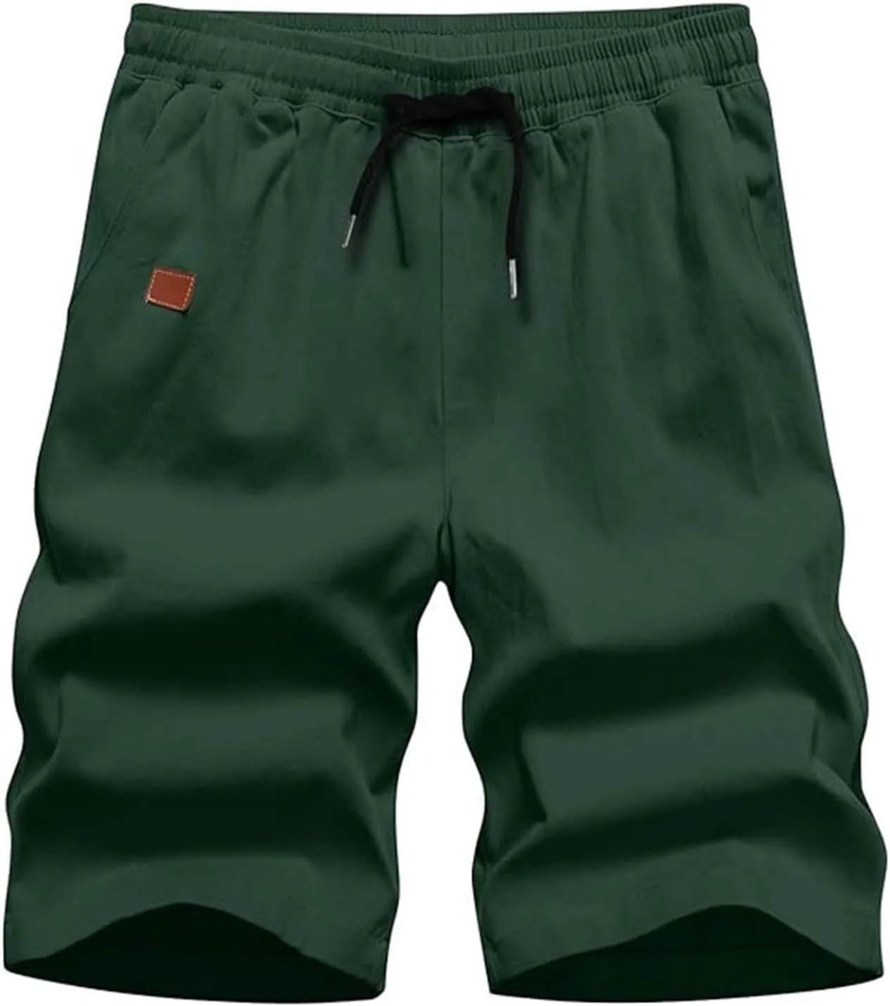 Mens Shorts 7 Inch, Mens Casual Shorts - Cotton Drawstring Summer Beach Stretch Twill Chino Golf Shorts with Pockets