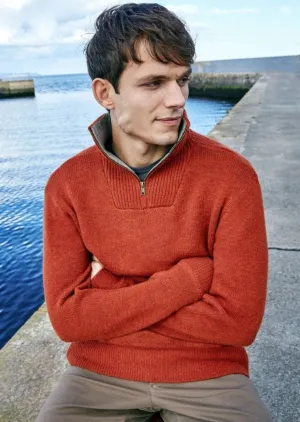 Mens Zip Sweater | Russet - Clearance