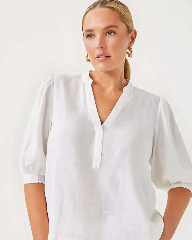 Mialeigh Linen Top - Resort White