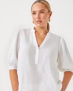 Mialeigh Linen Top - Resort White