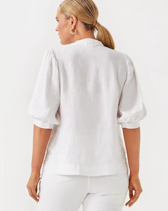 Mialeigh Linen Top - Resort White