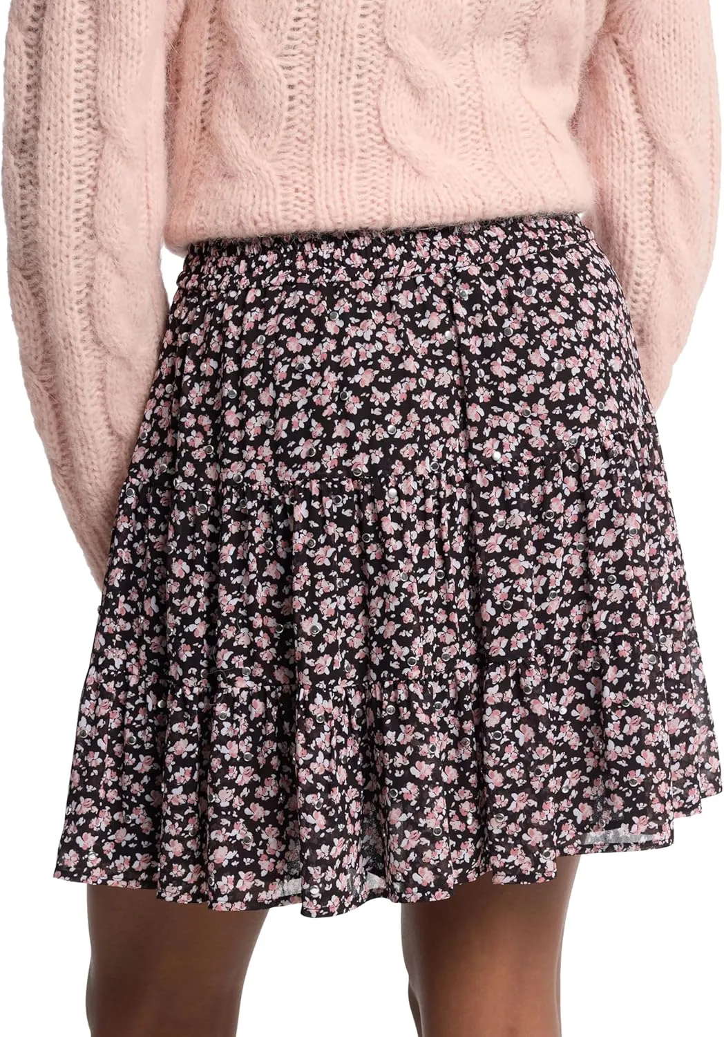 Michael Kors Women's Floral Stud Tier Skirt