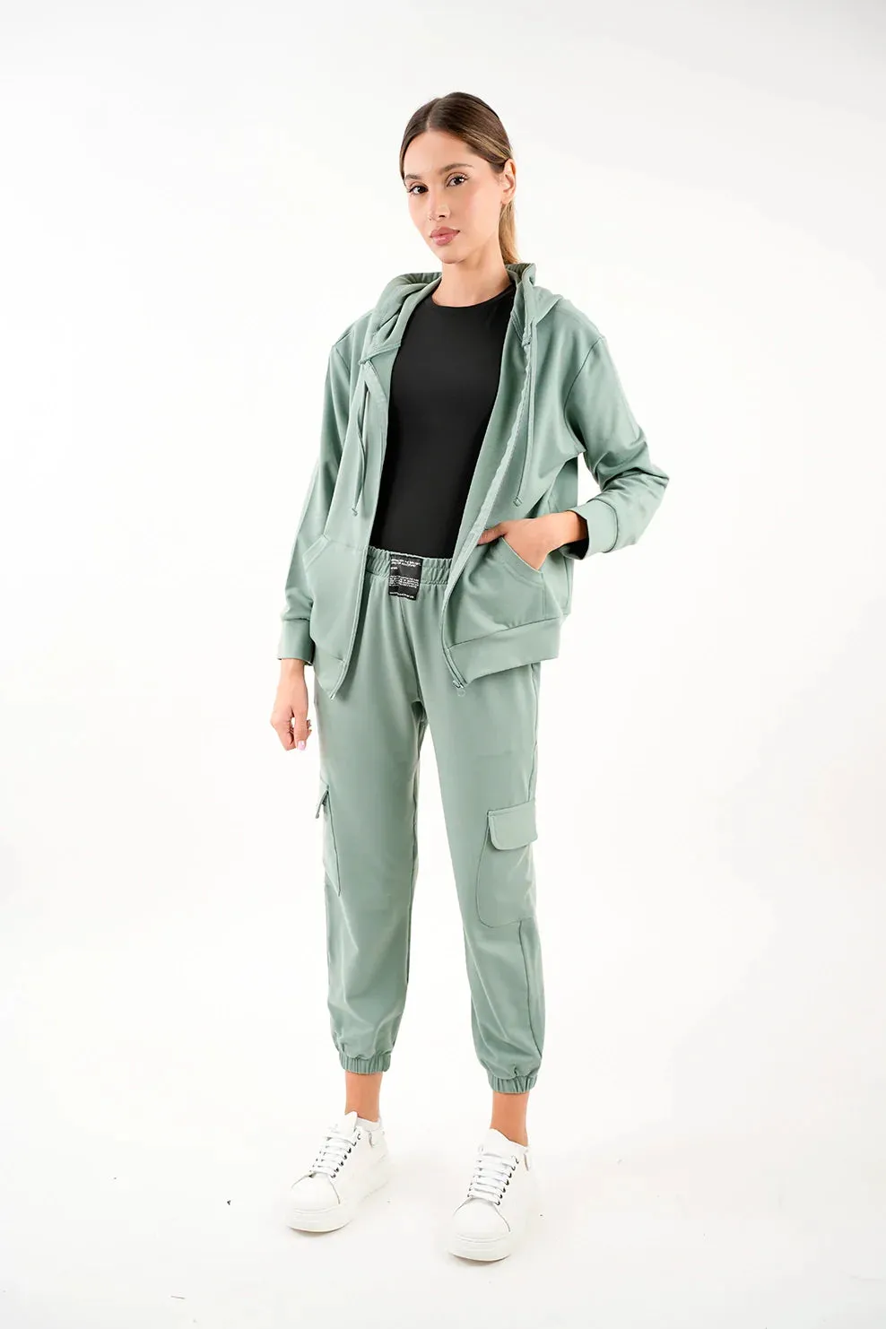 Mint Simple Jacket With Zipper To Close