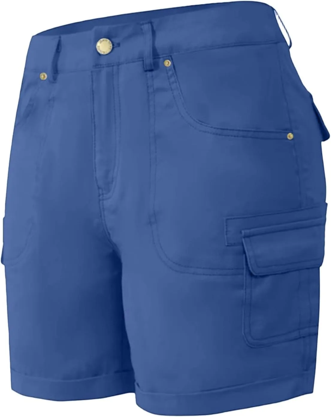 Outdoor Cargo Shorts Women Knee Length High Waisted Hiking Shorts with Pockets Casual Summer Trendy Denim Outfits